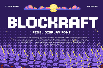 Blockraft – Pixel Display Font, a Sans Serif Font by overlaytemplates