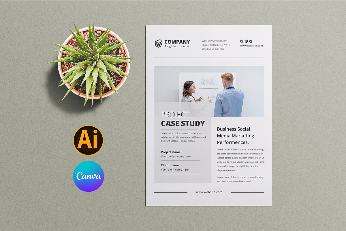 Case Study Flyer Template Canva