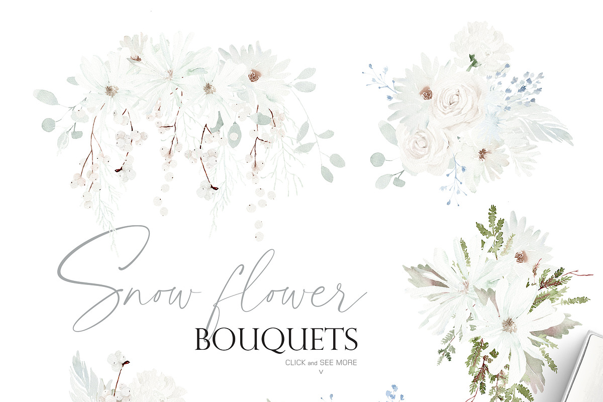 Watercolor flower - Snow flower, an Illustration by Beigetime (Photo 4 of 11)