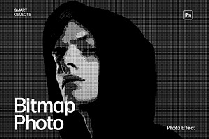 Halftone Bitmap Photo Effect, a Layer Style Add-On by DesignerCandies