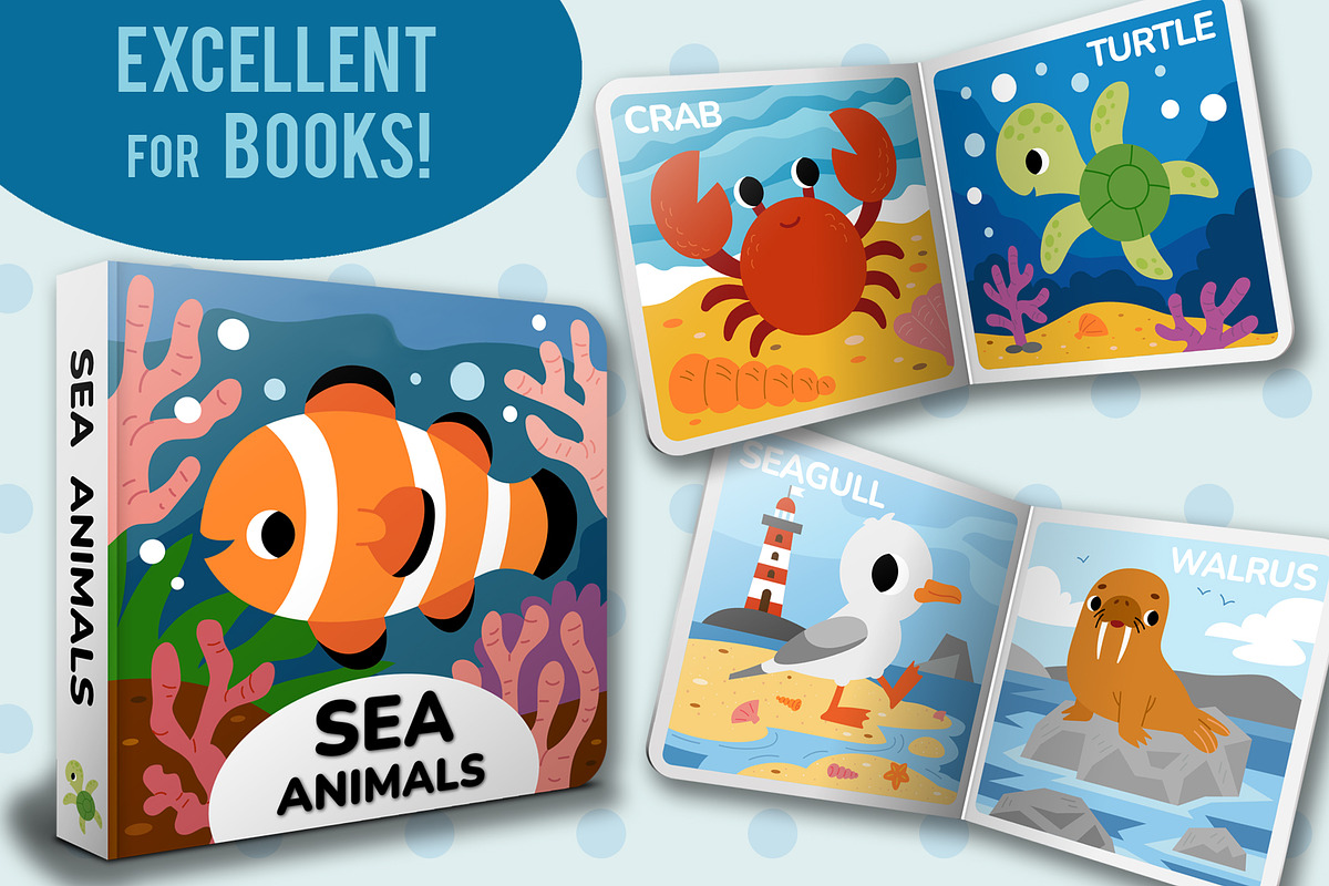 Cute Sea Characters & Scenes, an Animal Illustration by Ksenya Savva (Photo 2 of 7)