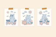 Hippo Beach Days — Clipart Bundle, an Animal Illustration by Mariia Kovalchuk (Thumbnail 12 of 13)