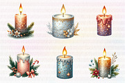 Christmas Glitter Candle Clipart, an Illustration by CreationArt (Thumbnail 2 of 5)