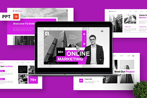 Online Marketing - Business PPT, a Presentation Template by Deepslide Studio
