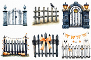 Watercolor Halloween Fence Clipart, an Illustration by Craft Nest (Thumbnail 3 of 6)