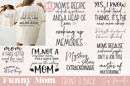 Funny Mom Front & Back SVG Bundle
