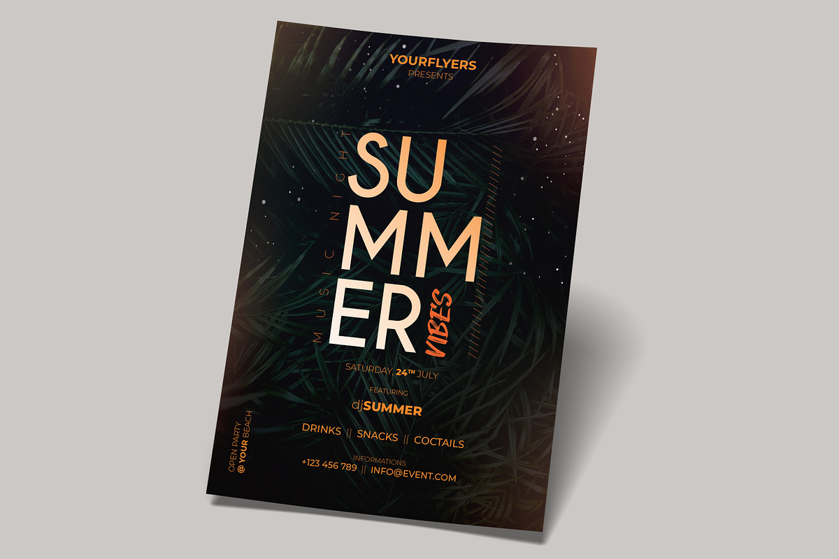 Summer Music Party PSD Flyer, a Flyer Template by Naim Selmani (Photo 2 of 3)