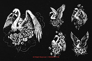 10 Bundle Dark Art Swan Floral, an Illustration by Morspective (Thumbnail 3 of 7)