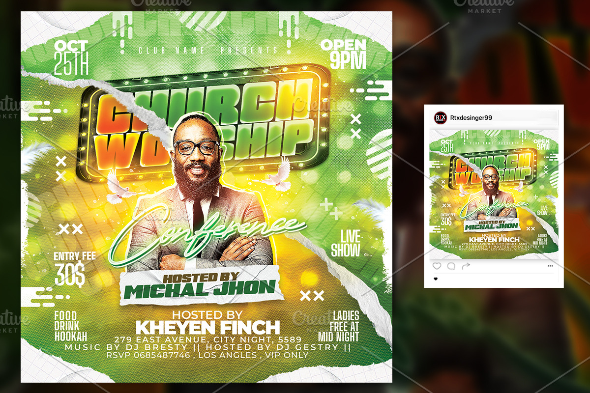 Church Flyer Template, a Flyer Template by RTXdesinger99 (Photo 2 of 3)