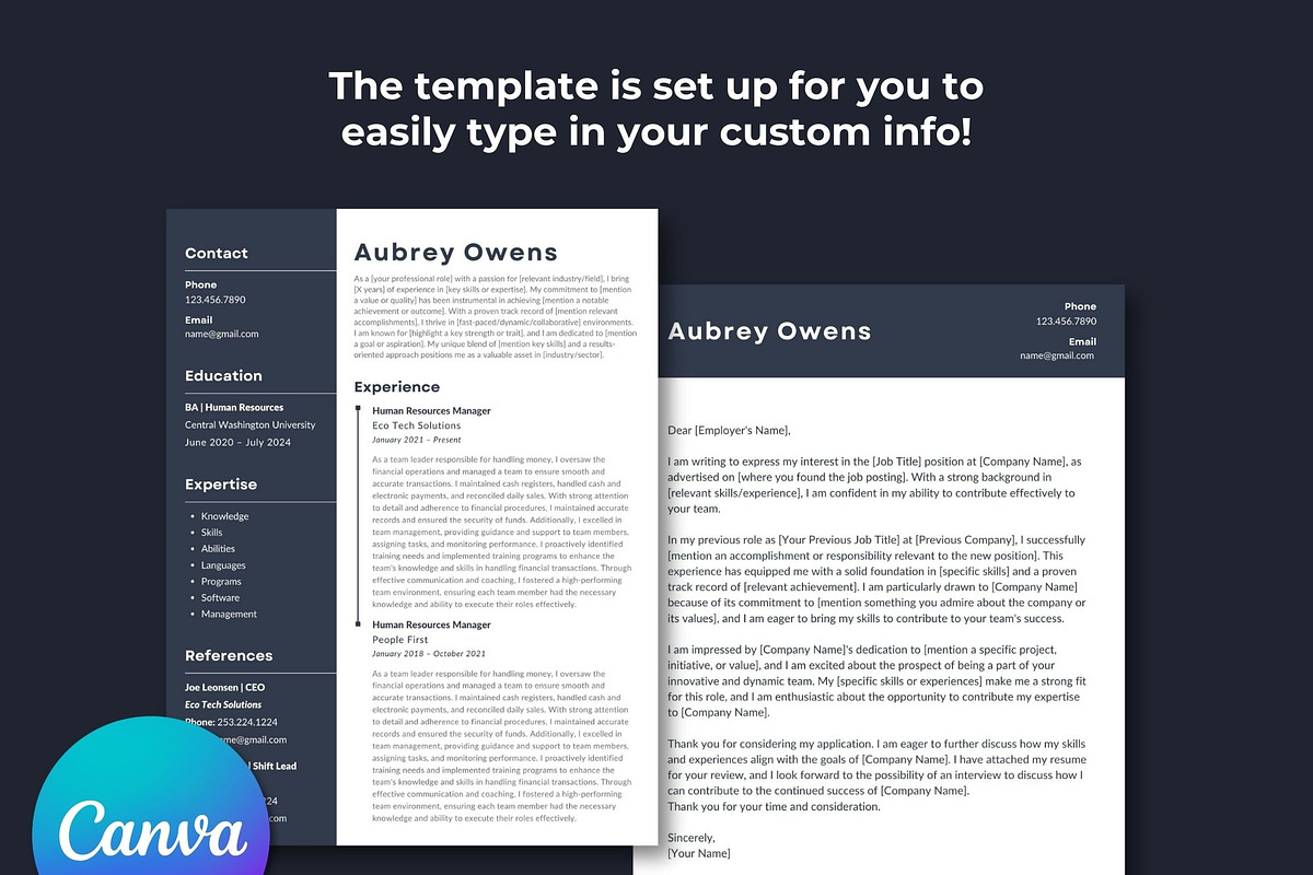 Customizable Resume Canva Template, a Resume Template by Melanie Peterson (Photo 2 of 3)