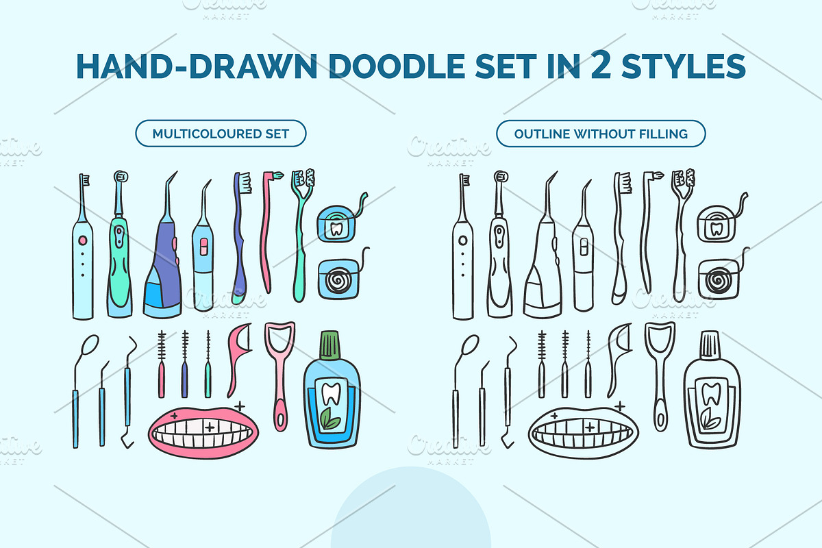 Oral Hygiene Care Tools Set, an Object Graphic by 35lab (Photo 2 of 6)