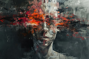 A painting depicting the face of a w, a Photo by Iftikhar Alam