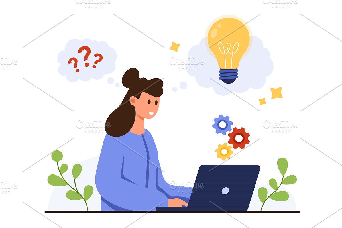 Creative Problem Solving and, a Person Illustration by Flashvector