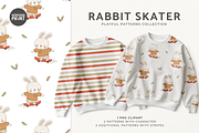 Rabbit Skater seamless patterns, a Pattern Graphic by vatrushkaprint_store (Thumbnail 1 of 4)