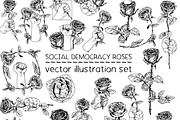Social democracy roses - vector, a Decorative Illustration by Renée from Studio neetje (Thumbnail 1 of 5)