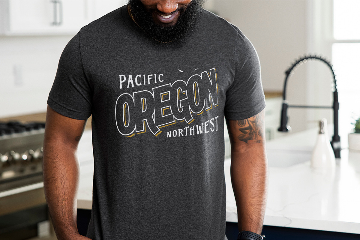 Oregon National Parks Map Tee Print, an Object Graphic by Paul Lesser (Photo 3 of 5)