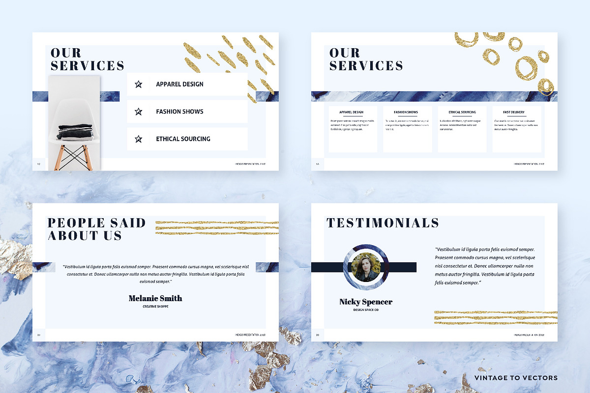 INDIGO PPT Presentation Templates, a Presentation Template by Vintage To Vectors (Photo 6 of 8)