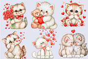 Valentine Cat Clipart Bundle PNG, an Animal Illustration by SVGArt (Thumbnail 4 of 5)