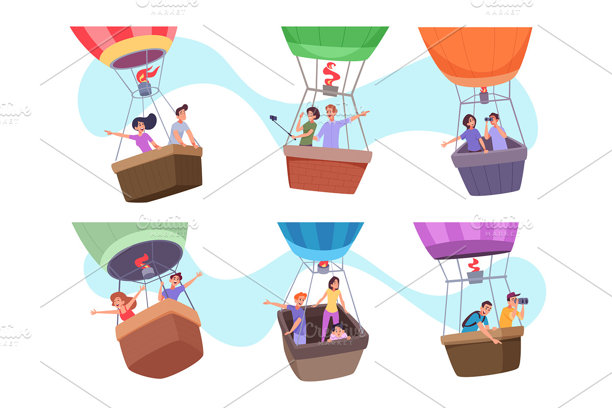 Air balloon ride. People enjoy the, a Sport Illustration by Onyx