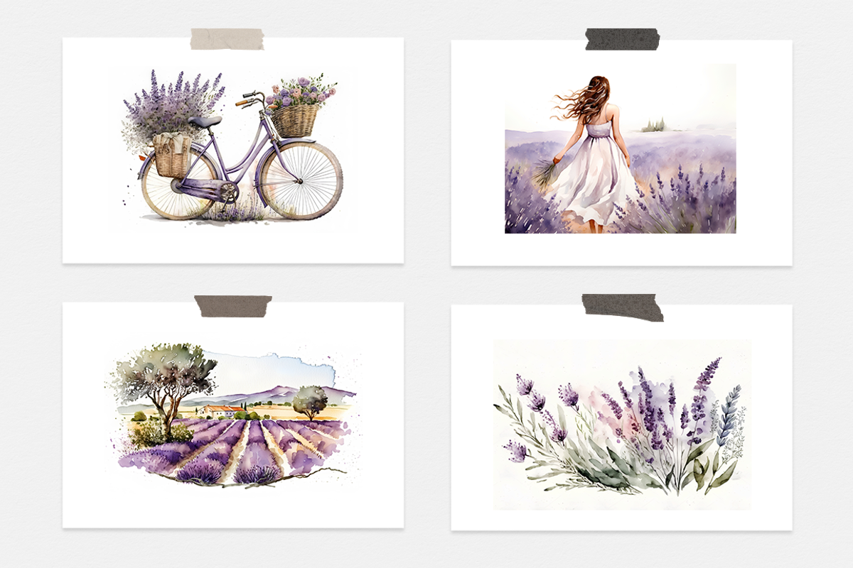 Lavender Watercolor Collection, a Seasonal Illustration by artsy-fartsy (Photo 6 of 12)