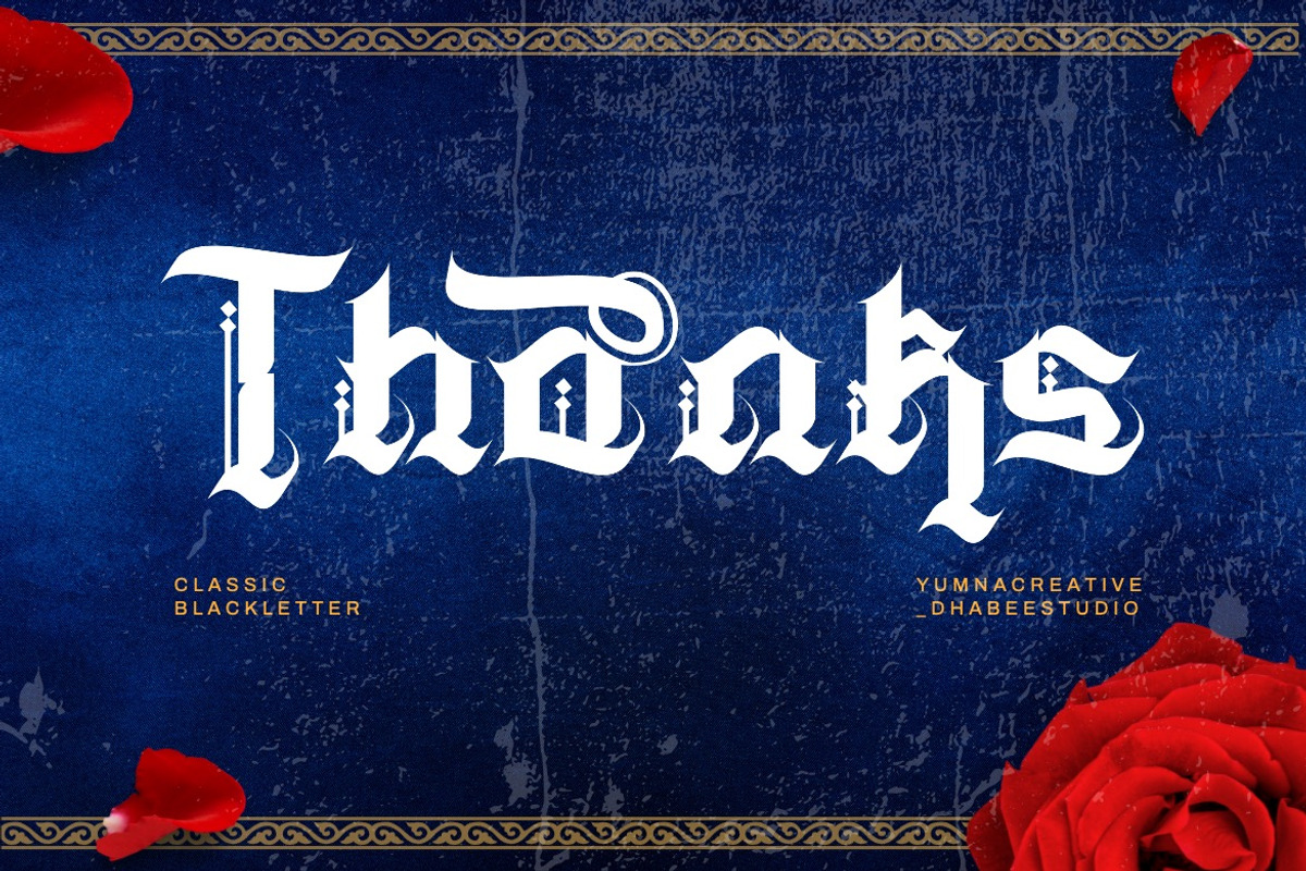 Cabone Backs - Gothic Blackletter, a Blackletter Font by Dhabee (Photo 13 of 16)