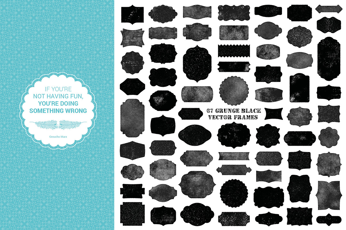 Big Vintage Frames & Decors Set, a Texture Illustration by FourLeafLover (Photo 9 of 10)