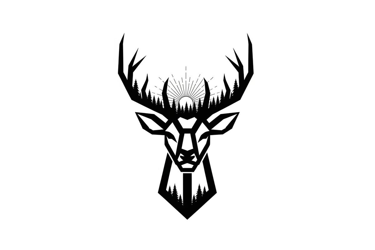 Artistic Geometric Deer Head Bundle, an Illustration by yasushie (Photo 18 of 31)