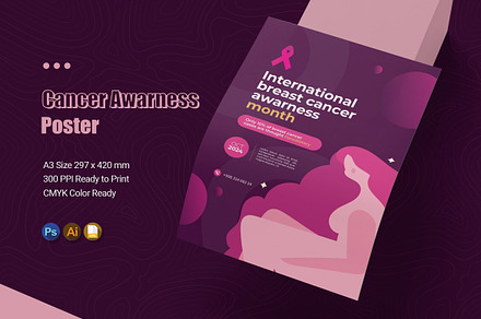 Cancer Awarness Poster, a Poster Template by Esensifiksi.studio