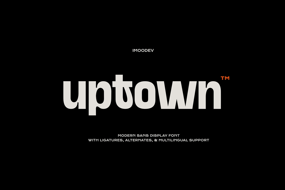 Uptown - Modern Sans Display Font, a Sans Serif Font by Imoodev (Photo 1 of 5)