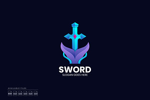 Whale Sword Gradient Colorful Logo, a Branding & Logo Template by Zeer Graphic