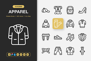 Apparel Icons, an Icon by Spacepixel Creative