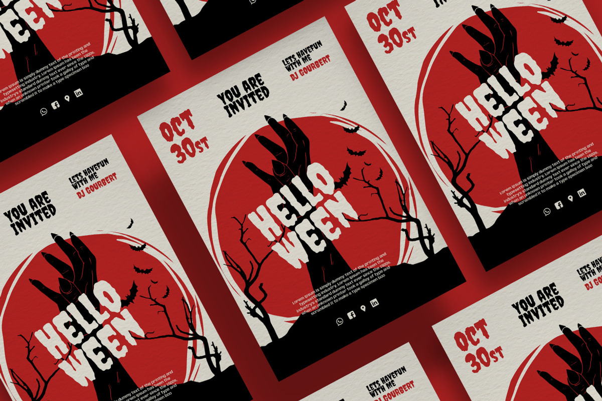 Poster Halloween Design Template, a Poster Template by MaikoHatta (Photo 10 of 11)