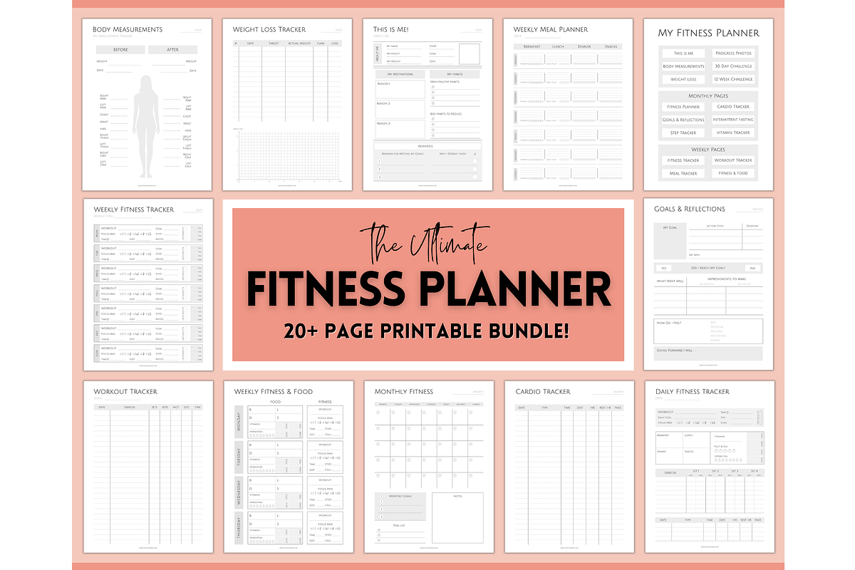 Weight Loss Journal, Fitness Planner, a Templates & Theme by Templatables (Photo 1 of 10)