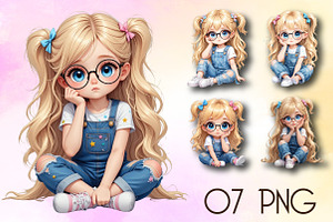 Quirky Cute Little Girl Clipart Png, an Illustration by RobertsArt
