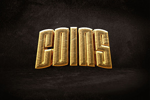 Gold 3D Text Effect