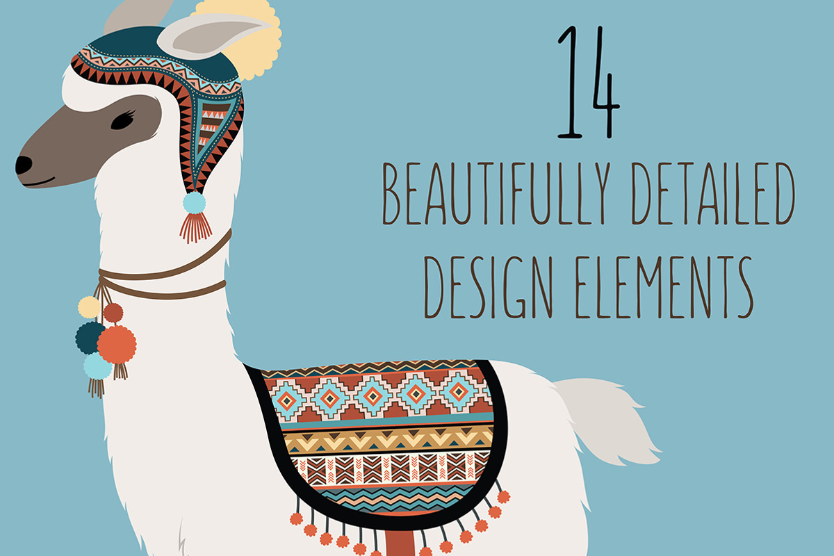 Llama and Cactus Clipart Bundle, an Animal Illustration by Kenna Sato Designs (Photo 2 of 3)