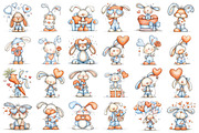 Quirky Valentines Bunny Clipart, an Illustration by designcity5 (Thumbnail 2 of 5)