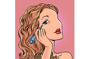 Pop Art Retro A woman paints her, a Person Illustration by studiostoks