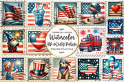4th Of July Postage Stamp Clipart, an Illustration by OK Design (Thumbnail 1 of 5)