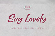 Say Lovely - Handwritten Script Font, a Font by Subectype Studio (Thumbnail 1 of 15)