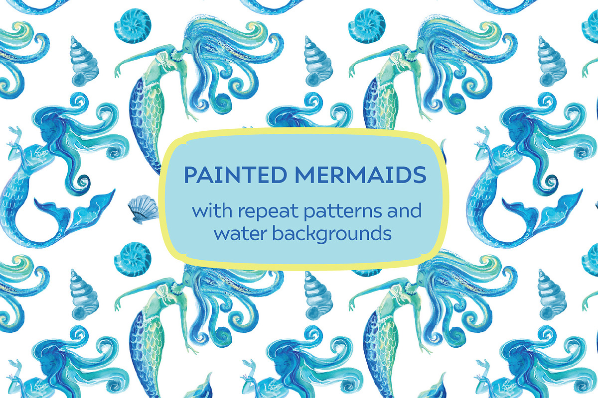 Mermaids Illustrations & Patterns, a Graphic by KT Art & Design (Photo 1 of 8)
