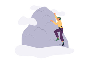 Male climber wearing safety helmet, a Sport Illustration by Vectorbuum