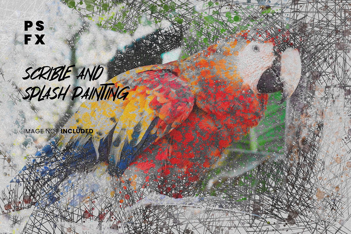 Scribble And Splash Photo Effect, a Layer Style Add-On by WudelMbois Studio (Photo 1 of 3)