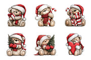 Christmas Teddy Bear Clipart PNG, a Work Illustration by SinaCreation (Thumbnail 2 of 6)
