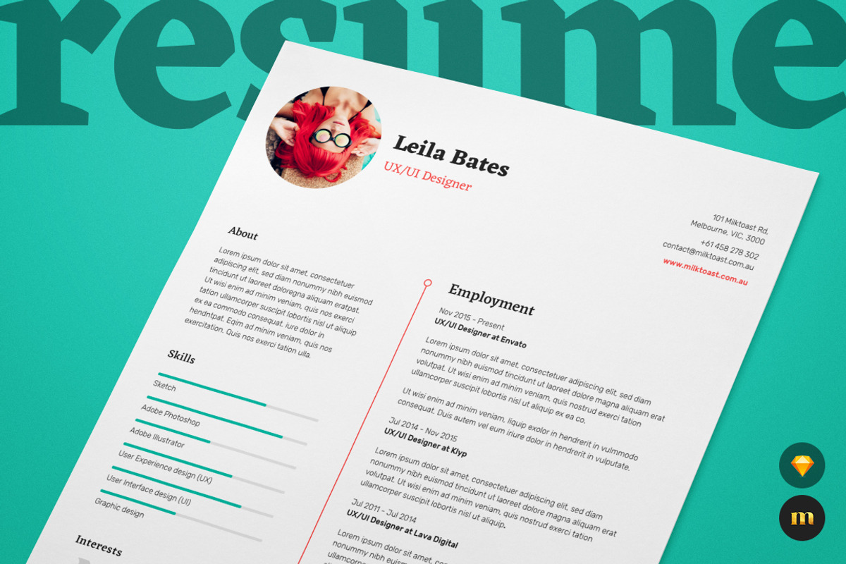 Resume/CV and Cover Letter, a Resume Template by Milktoast (Photo 1 of 4)