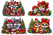 Christmas animal families, an Animal Illustration by AnetArtStore (Thumbnail 2 of 8)