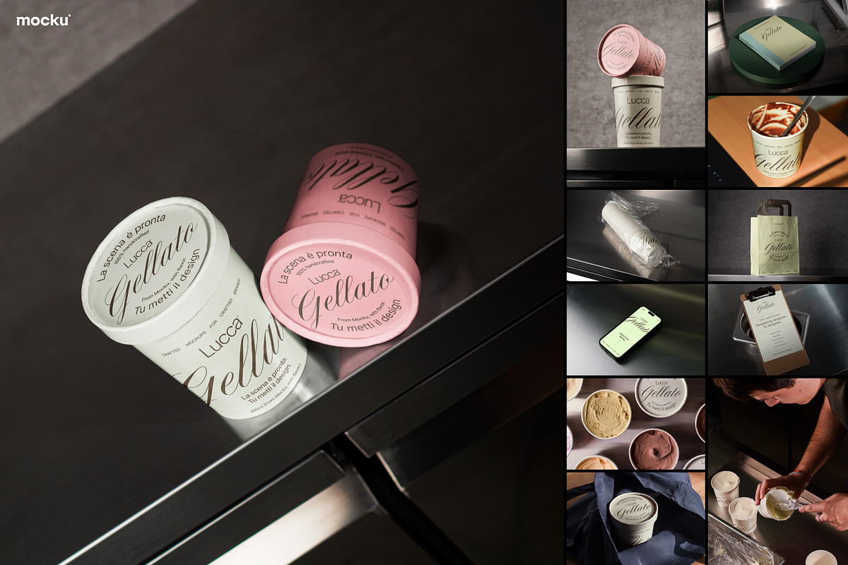 Gelato Branding Mockup Set, a Cups & Container Mockup by Mocku (Photo 1 of 20)