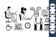Remote Work Business Icons Set, an Illustration by designvectx (Thumbnail 3 of 3)