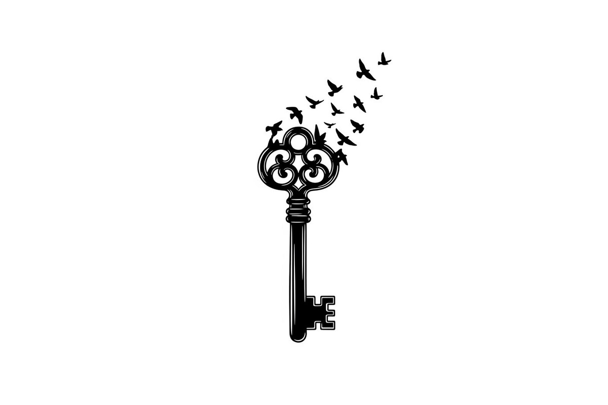 50 Flying Keys Silhouette Vector Bun, an Illustration by Designs_River (Photo 37 of 51)