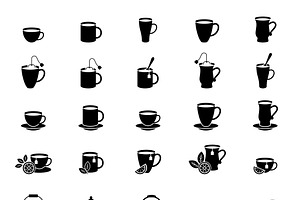 Tea Icons. Coffee Cups